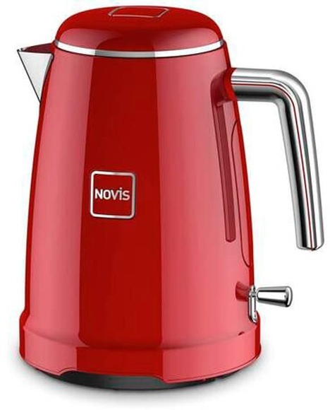Novis - Wasserkocher ICONIC - Edelstahl - rot - 21/17/25 cm