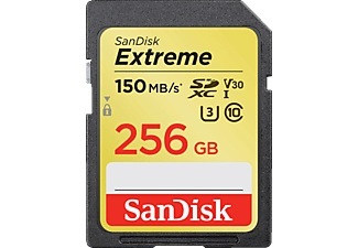 Sandisk SDXC-Karte Extreme Uhs-I U3 Card - Speicherkarte (256 GB, Schwarz)