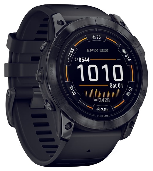 GARMIN epix Pro (Gen2) 51 mm - GPS-Smartwatch (127-210, Silikon, Schwarz/Schiefergrau)