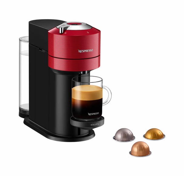 KRUPS Vertuo Next XN9105CH - Nespresso® Kaffeemaschine (Schwarz/Rot)