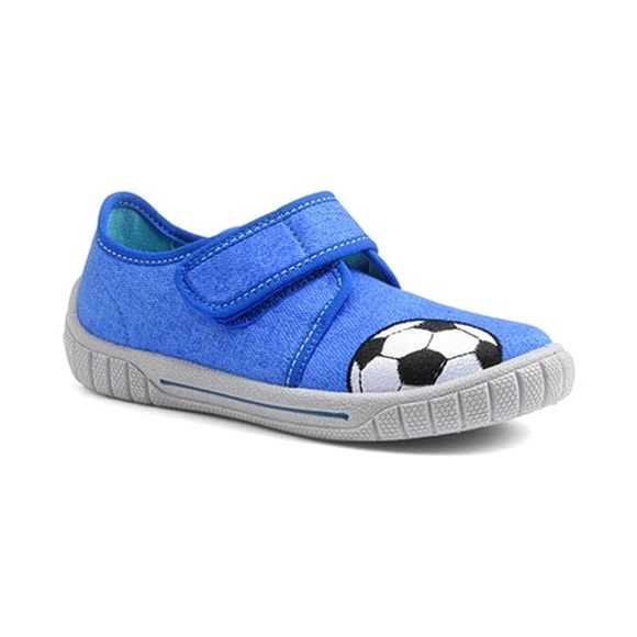 Superfit Klett-Hausschuhe BILL FUßBALL in blau in Gr. 31