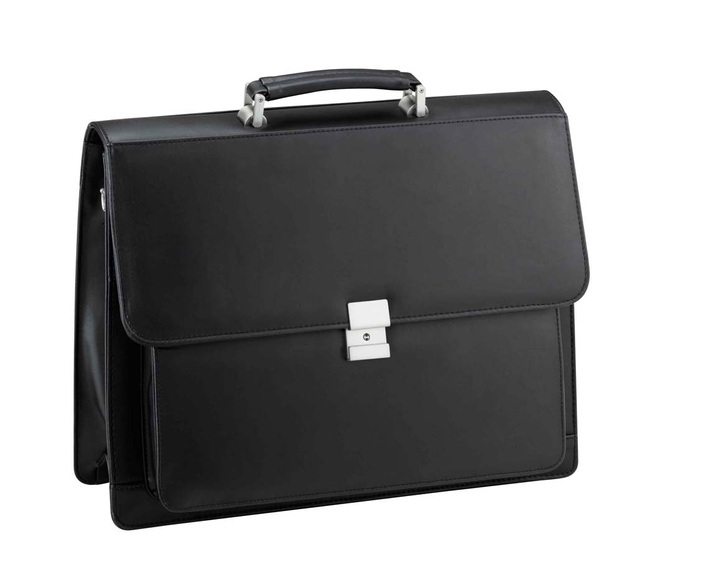 D&N Basic Line, Aktentasche aus PU-Leder in schwarz