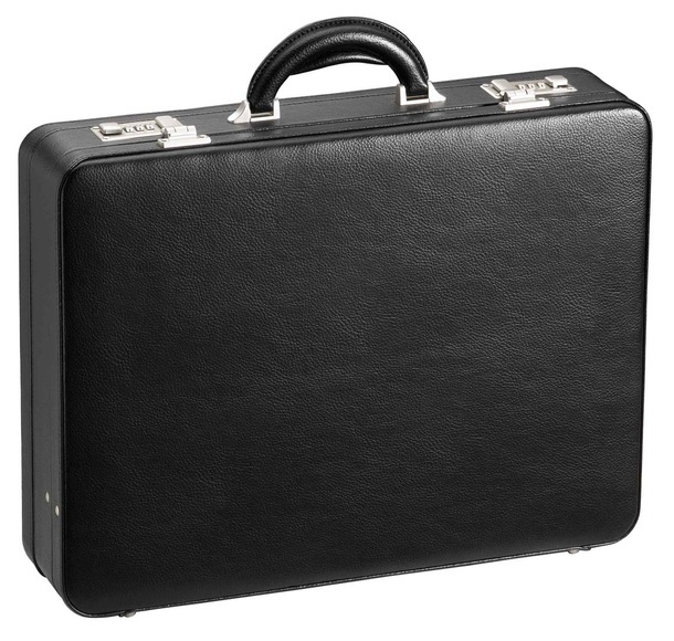 Tradition Business, Aktenkoffer aus PU-Leder in schwarz
