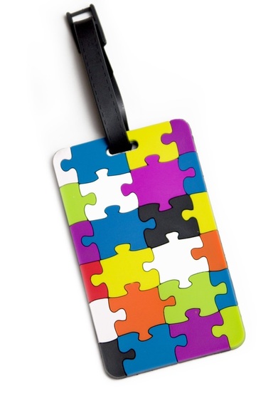 Hauptstadtkoffer Kofferanhänger - Namensschild im Puzzle Design