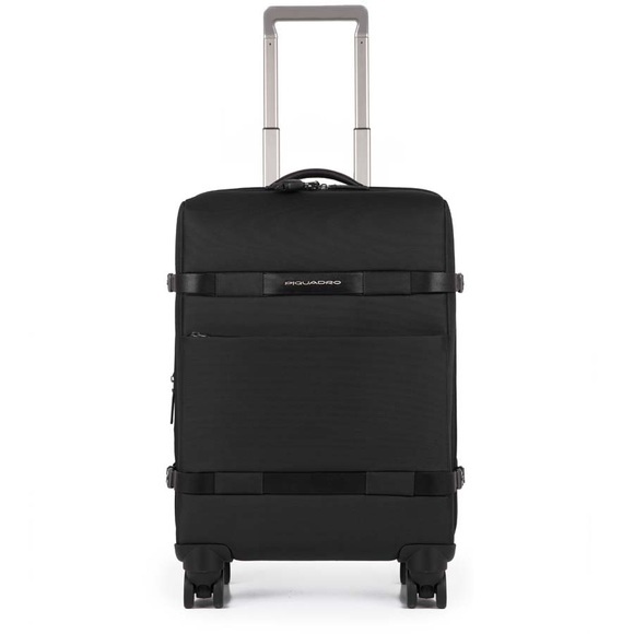 Piquadro Move2 – erweiterbarer Kabinentrolley mit TSA Schloss in schwarz