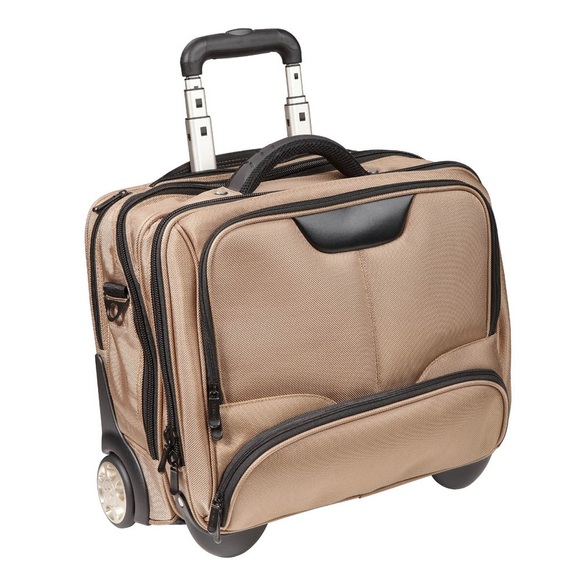 Dermata Lederwaren Business Trolley 44cm aus Nylon in Champagner