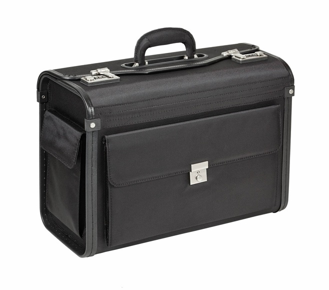 Dermata Lederwaren Pilotenkoffer 46cm aus Nylon in Schwarz