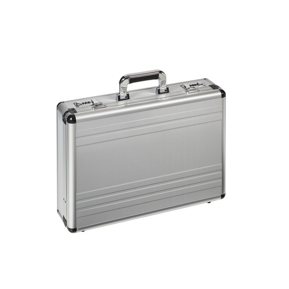 Dermata Lederwaren Aktenkoffer 46cm aus Aluminium in Silber