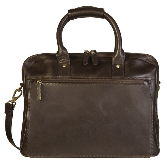 Laptop-Tasche aus weichem Nappa Rindleder 40 cm Braun