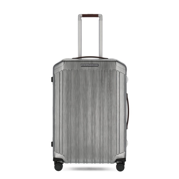 PQ-Light - Ultra Slim Mittelgrosser Hartschalentrolley Schwarz/Leder