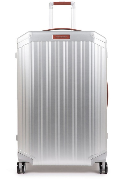Ultra Slim Grosser Koffer Grau/Leder