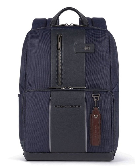 Laptoprucksack aus rezykliertem Stoff mit LED Licht Blau