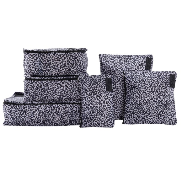 Lucy Travel Packing Cube Set Silver Leopard