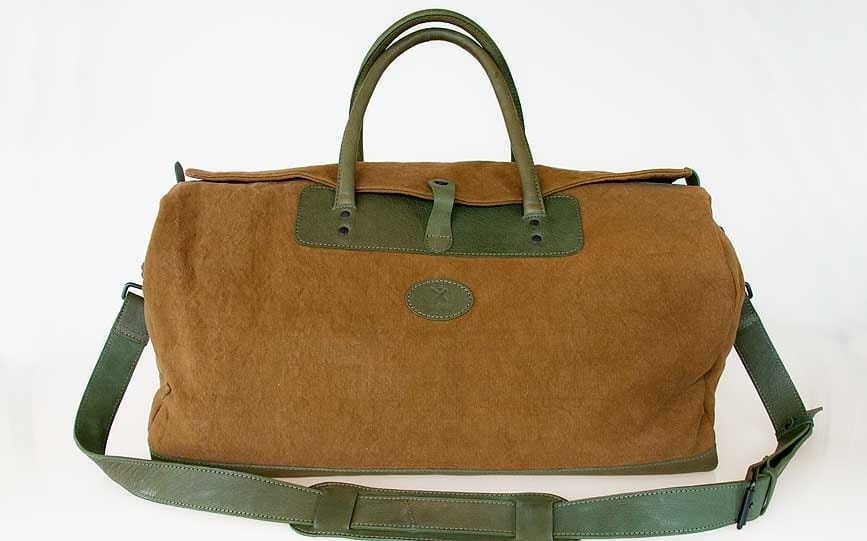Reisetasche Mittel in Braun/Grün