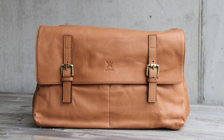 Wickeltasche Leder Braun