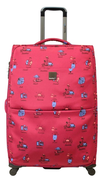 Saxoline Blue Vespa, Check-In Trolley und Reisetasche in pink