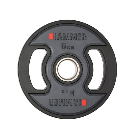 HAMMER Hanteln und Gewichte Hantelscheibe 50 mm 5 kg, PU