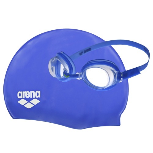 arena Pool Set Kinder blue-clear-blue-white 2019 Schwimmkappen