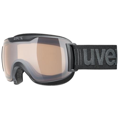 Uvex downhill 2000 Small V Skibrille - black mat mirror silver variomatic clear