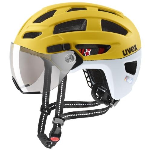 Uvex Finale Visor Velohelm mit Visier - Sunbee-Cloud Mat