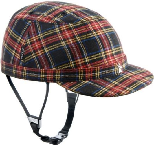 YAKKAY Velohelm Schwarz smart Two + Cover Paris Blue Red