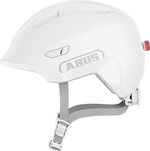 Abus Kinder Velohelm Smiley 3.0 ACE LED - pure white (Grösse: M (50-55 cm))