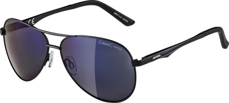 Alpina A 107 Sportbrille - black matt blue mirror