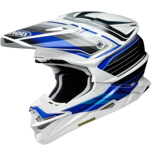 SHOEI VFX-WR Pinnacle TC-2 Motocross Helm- weiss-blau-schwarz (Grösse : XL (61-62 cm))