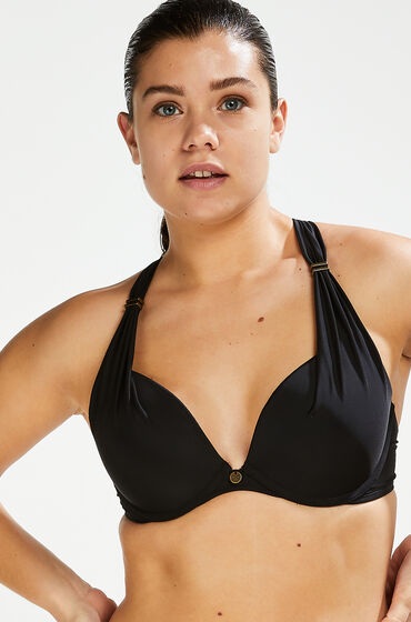 Hunkemöller Vorgeformtes Bügel-Bikini-Top Sunset Dreams Cup E + Schwarz