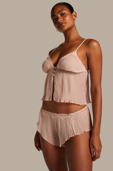 Hunkemöller Cami-Set Chiffon Plissee Rose