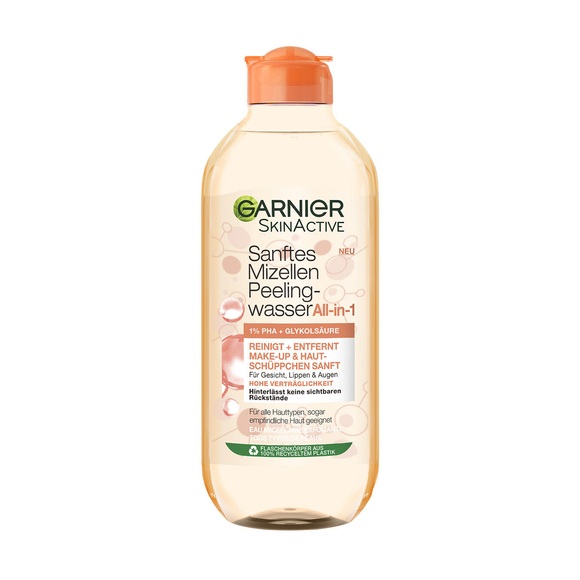 Skinactive Sanftes Mizellen Reinigungswasser All-in-1 Mit Peeling-effekt + 1% Pha + Glykolsäure Damen 400ml