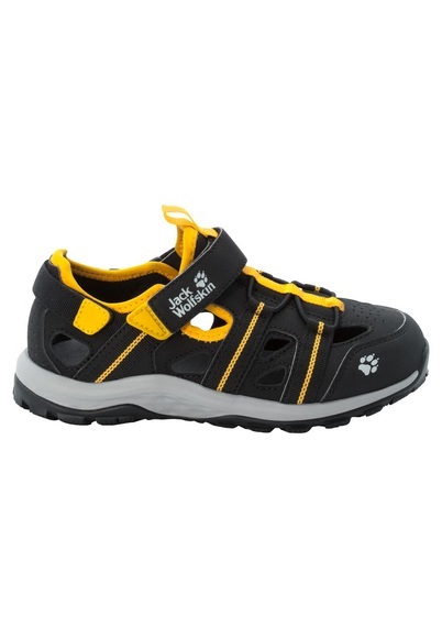 Jack Wolfskin geschlossene Outdoor-Sandale Kinder Sun Climber Kids 35 schwarz black / burly yellow XT