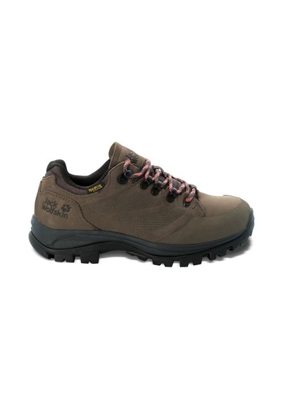 Jack Wolfskin Wasserdichte Trekkingschuhe aus Leder Frauen Rebellion Texapore Low Women 43 braun brown / phantom