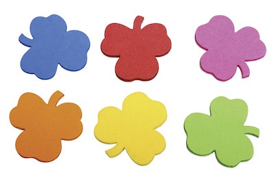 Crepla Stanzteile Kleeblätter, bunt, 3cm
