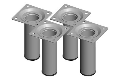 4er-Set Möbelfüsse weiss-alu
