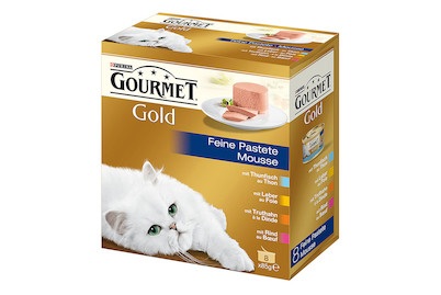 Gourmet Feine Pastete - Thunfisch, Leber, Truthahn, Rind 8x85g