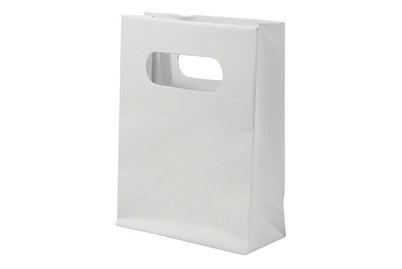 Pappmaché Papiertasche weiss 13x10x4 cm