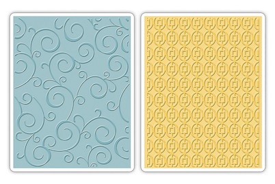 Sizzix Textured Impressions Embossing Folder Swirls & Squares