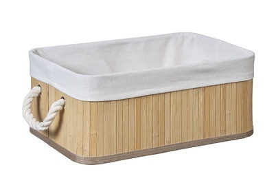 Korb 38x25x16cm weiss Bambus