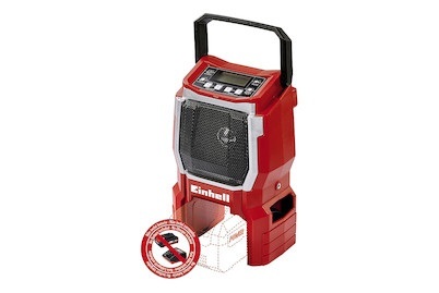 Einhell Power X-Change TE-CR 18 Li - Solo UKW Baustellenradio, Outdoorradio AUX Rot