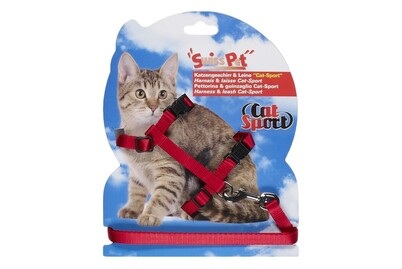 Katzengeschirr CatSport rot 10mm/22-36cm