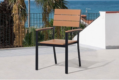 Gartenstuhl braun Polywood COMO