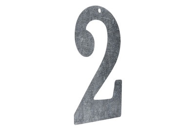 Metall Zahl verzinkt 2 12x0,1cm