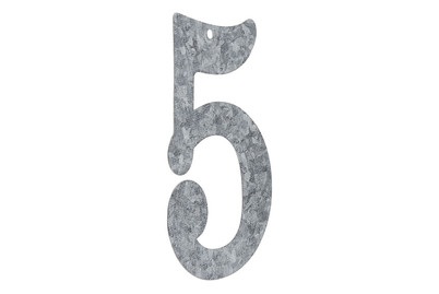 Metall Zahl verzinkt 5 12x0,1cm