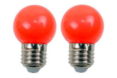 2 LED-Ersatzlampen 1W/230V E27 rot