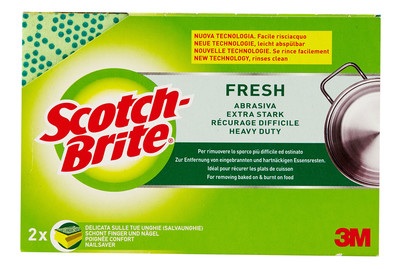 Scotch-Brite Fresh Synthetik Schwamm sehr stark, 2 Stück