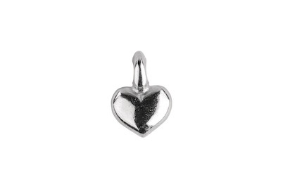 Metall-Mini Anhänger Herz, silber, 6St