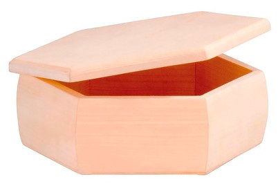 Holzkassette 6-eck 18x6cm, FSC