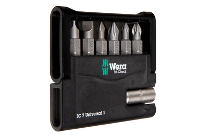 Wera Mini-Check 05073406001 Bit-Set 7teilig Schlitz, Kreuzschlitz Phillips, Kreuzschlitz Pozidriv