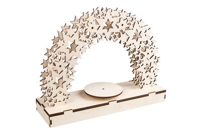 Holz 3D Bausatz Sterne FSCMixCred, 30x9x23cm, +Drehteller, Box